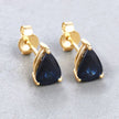 1.60 Carat Genuine Blue Sapphire 10K Yellow Gold Earrings - Earrings - Custom Crafting Alliance, LLC