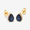 1.60 Carat Genuine Blue Sapphire 10K Yellow Gold Earrings - Earrings - Custom Crafting Alliance, LLC