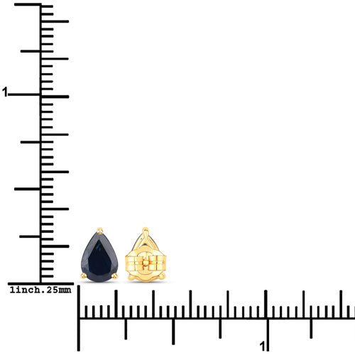 1.60 Carat Genuine Blue Sapphire 14K Yellow Gold Earrings - Earrings - Custom Crafting Alliance, LLC