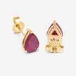 1.60 Carat Genuine Ruby 10K Yellow Gold Earrings - Earrings - Custom Crafting Alliance, LLC