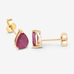 1.60 Carat Genuine Ruby 10K Yellow Gold Earrings - Earrings - Custom Crafting Alliance, LLC