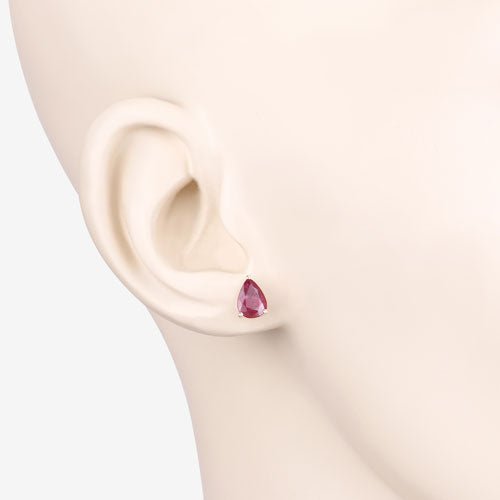 1.60 Carat Genuine Ruby 10K Yellow Gold Earrings - Earrings - Custom Crafting Alliance, LLC