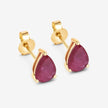 1.60 Carat Genuine Ruby 10K Yellow Gold Earrings - Earrings - Custom Crafting Alliance, LLC