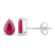 1.60 Carat Genuine Ruby 14K White Gold Earrings - Earrings - Custom Crafting Alliance, LLC