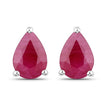 1.60 Carat Genuine Ruby 14K White Gold Earrings - Earrings - Custom Crafting Alliance, LLC