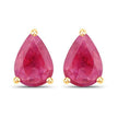 1.60 Carat Genuine Ruby 14K Yellow Gold Earrings - Earrings - Custom Crafting Alliance, LLC