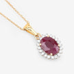 1.60 Carat Genuine Ruby and White Diamond 10K Yellow Gold Pendant - Pendants - Custom Crafting Alliance, LLC