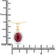 1.60 Carat Genuine Ruby and White Diamond 10K Yellow Gold Pendant - Pendants - Custom Crafting Alliance, LLC