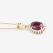 1.60 Carat Genuine Ruby and White Diamond 10K Yellow Gold Pendant - Pendants - Custom Crafting Alliance, LLC