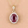 1.60 Carat Genuine Ruby and White Diamond 10K Yellow Gold Pendant - Pendants - Custom Crafting Alliance, LLC