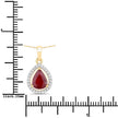 1.61 Carat Genuine Ruby and White Diamond 14K Yellow Gold Pendant - Pendants - Custom Crafting Alliance, LLC