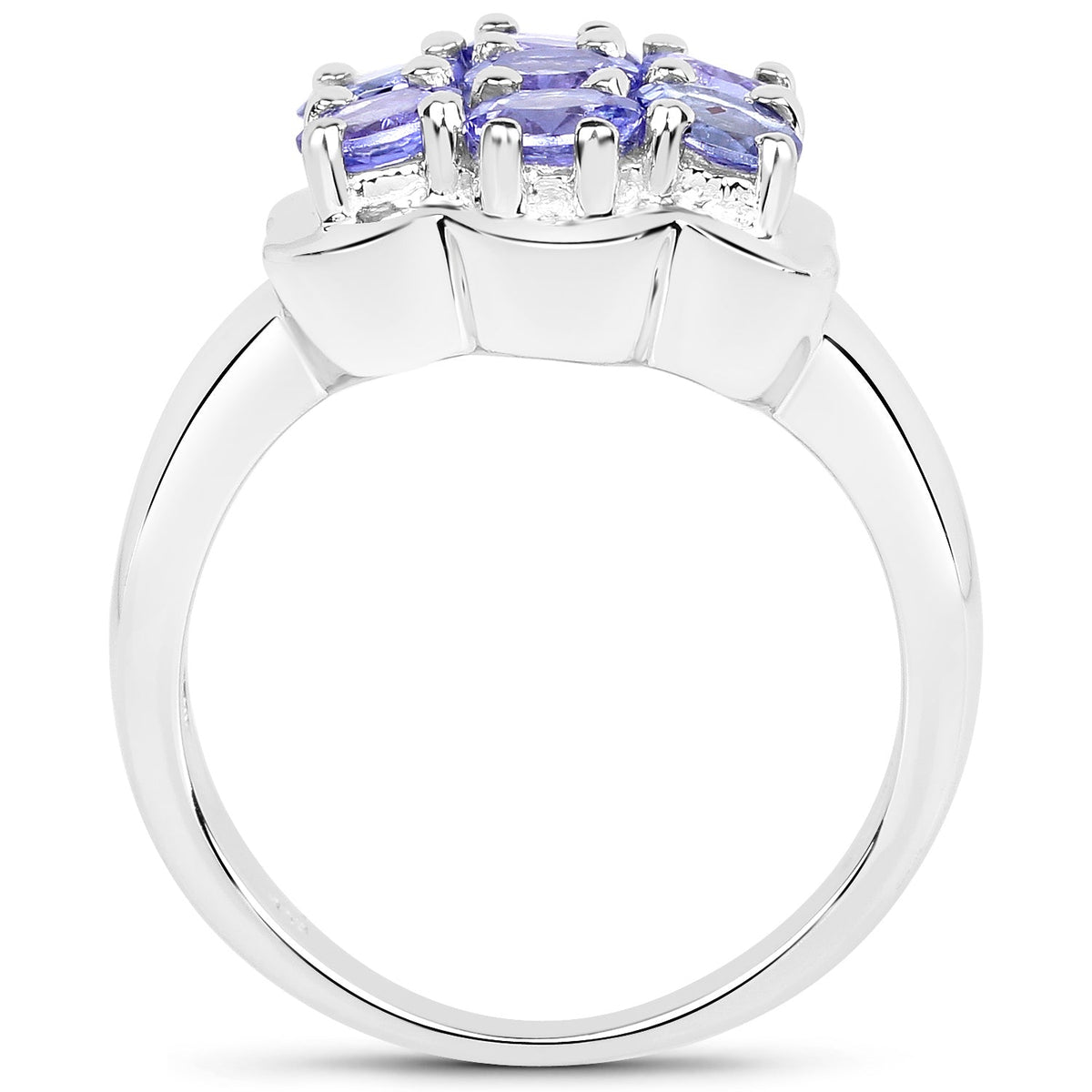 1.19 Carat Genuine Tanzanite .925 Sterling Silver Ring