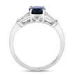 1.62 Carat Genuine Blue Sapphire and White Diamond 14K White Gold Ring - Rings - Custom Crafting Alliance, LLC