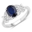 1.62 Carat Genuine Blue Sapphire and White Diamond 14K White Gold Ring - Rings - Custom Crafting Alliance, LLC