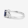 1.62 Carat Genuine Blue Sapphire and White Diamond 14K White Gold Ring - Rings - Custom Crafting Alliance, LLC