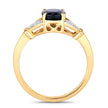 1.62 Carat Genuine Blue Sapphire and White Diamond 14K Yellow Gold Ring - Rings - Custom Crafting Alliance, LLC