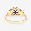 1.62 Carat Genuine Blue Sapphire and White Diamond 14K Yellow Gold Ring - Rings - Custom Crafting Alliance, LLC