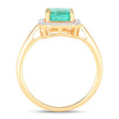 1.62 Carat Genuine Ethiopian Emerald and White Diamond 14K Yellow Gold Ring - Rings - Custom Crafting Alliance, LLC