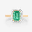 1.62 Carat Genuine Ethiopian Emerald and White Diamond 14K Yellow Gold Ring - Rings - Custom Crafting Alliance, LLC