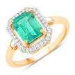 1.62 Carat Genuine Ethiopian Emerald and White Diamond 14K Yellow Gold Ring - Rings - Custom Crafting Alliance, LLC