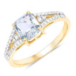 1.62 Carat Genuine Greenish Blue Sapphire and White Diamond 14K Yellow Gold Ring - Rings - Custom Crafting Alliance, LLC