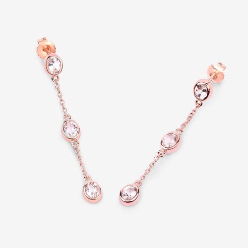 1.62 Carat Genuine Morganite .925 Sterling Silver Earrings - Earrings - Custom Crafting Alliance, LLC