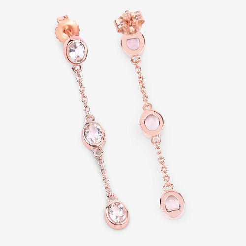 1.62 Carat Genuine Morganite .925 Sterling Silver Earrings - Earrings - Custom Crafting Alliance, LLC