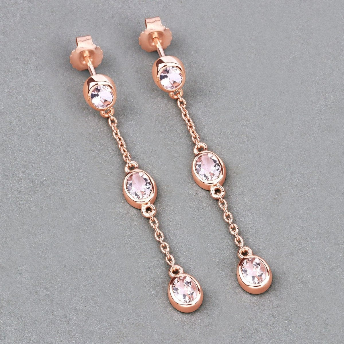 1.62 Carat Genuine Morganite .925 Sterling Silver Earrings - Earrings - Custom Crafting Alliance, LLC