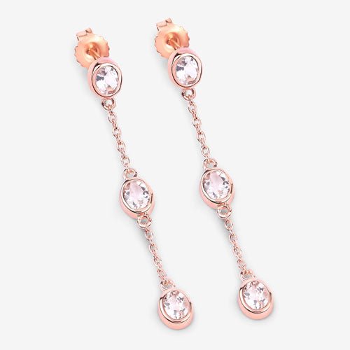 1.62 Carat Genuine Morganite .925 Sterling Silver Earrings - Earrings - Custom Crafting Alliance, LLC