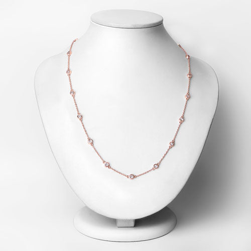 1.62 Carat Genuine Morganite .925 Sterling Silver Necklace - Necklaces - Custom Crafting Alliance, LLC