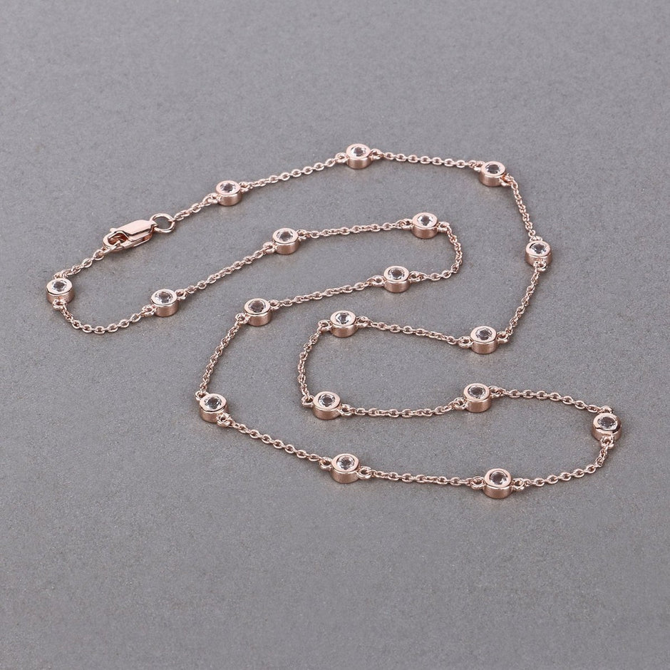 1.62 Carat Genuine Morganite .925 Sterling Silver Necklace - Necklaces - Custom Crafting Alliance, LLC