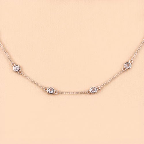 1.62 Carat Genuine Morganite .925 Sterling Silver Necklace - Necklaces - Custom Crafting Alliance, LLC