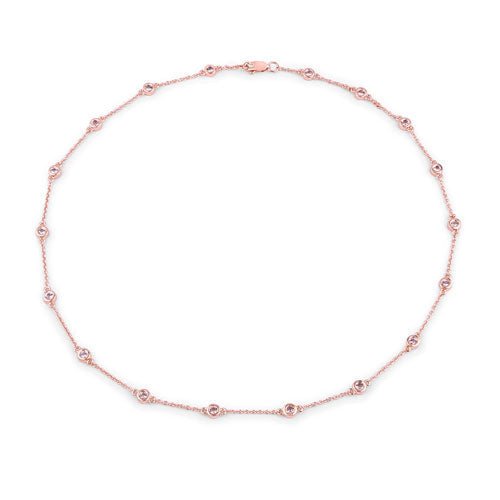 1.62 Carat Genuine Morganite .925 Sterling Silver Necklace - Necklaces - Custom Crafting Alliance, LLC