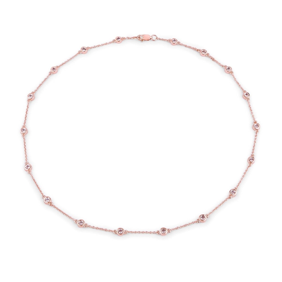 1.62 Carat Genuine Morganite .925 Sterling Silver Necklace - Necklaces - Custom Crafting Alliance, LLC