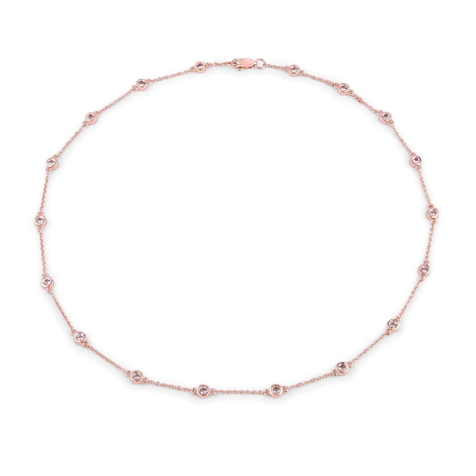 1.62 Carat Genuine Morganite .925 Sterling Silver Necklace - Necklaces - Custom Crafting Alliance, LLC