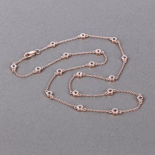 1.62 Carat Genuine Morganite .925 Sterling Silver Necklace - Necklaces - Custom Crafting Alliance, LLC