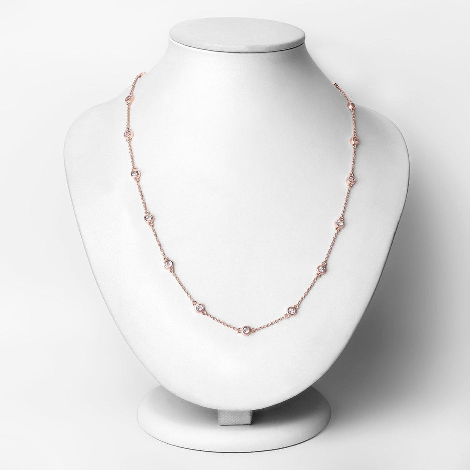 1.62 Carat Genuine Morganite .925 Sterling Silver Necklace - Necklaces - Custom Crafting Alliance, LLC