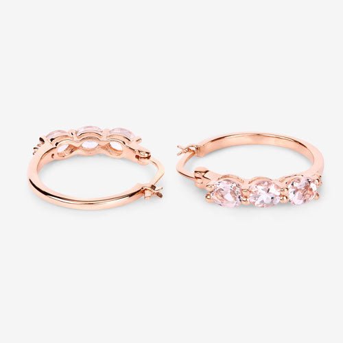 1.63 Carat Genuine Morganite and White Diamond .925 Sterling Silver Earrings - Earrings - Custom Crafting Alliance, LLC