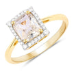1.63 Carat Genuine White Sapphire and White Diamond 14K Yellow Gold Ring - Rings - Custom Crafting Alliance, LLC