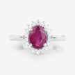 1.64 Carat Genuine Ruby and White Diamond 14K White Gold Ring - Rings - Custom Crafting Alliance, LLC