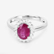 1.64 Carat Genuine Ruby and White Diamond 14K White Gold Ring - Rings - Custom Crafting Alliance, LLC
