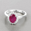 1.64 Carat Genuine Ruby and White Diamond 14K White Gold Ring - Rings - Custom Crafting Alliance, LLC