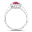1.64 Carat Genuine Ruby and White Diamond 14K White Gold Ring - Rings - Custom Crafting Alliance, LLC