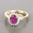 1.64 Carat Genuine Ruby and White Diamond 14K Yellow Gold Ring - Rings - Custom Crafting Alliance, LLC