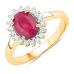 1.64 Carat Genuine Ruby and White Diamond 14K Yellow Gold Ring - Rings - Custom Crafting Alliance, LLC