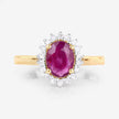 1.64 Carat Genuine Ruby and White Diamond 14K Yellow Gold Ring - Rings - Custom Crafting Alliance, LLC