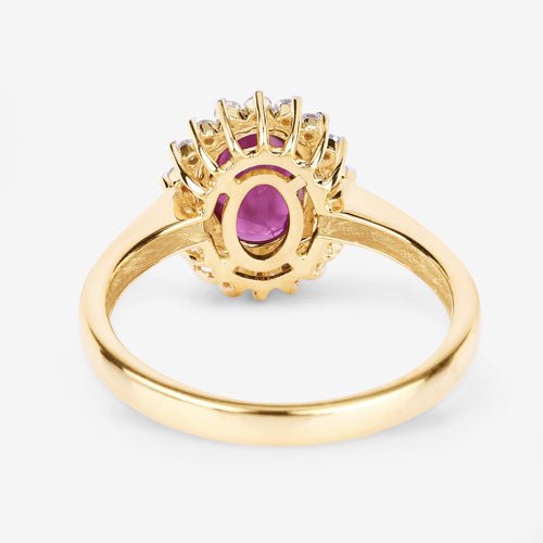 1.64 Carat Genuine Ruby and White Diamond 14K Yellow Gold Ring - Rings - Custom Crafting Alliance, LLC