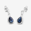1.65 Carat Genuine Blue Sapphire and White Diamond 10K White Gold Earrings - Earrings - Custom Crafting Alliance, LLC