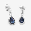 1.65 Carat Genuine Blue Sapphire and White Diamond 10K White Gold Earrings - Earrings - Custom Crafting Alliance, LLC