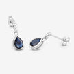 1.65 Carat Genuine Blue Sapphire and White Diamond 10K White Gold Earrings - Earrings - Custom Crafting Alliance, LLC